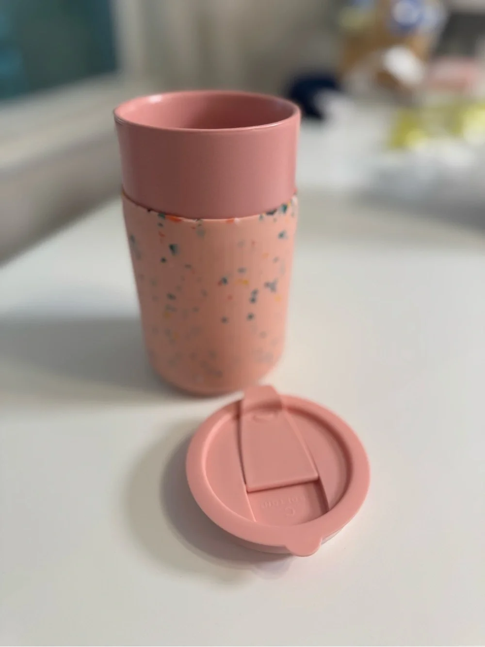 New Pink Terrazzo Ceramic Tumbler - 16 oz.